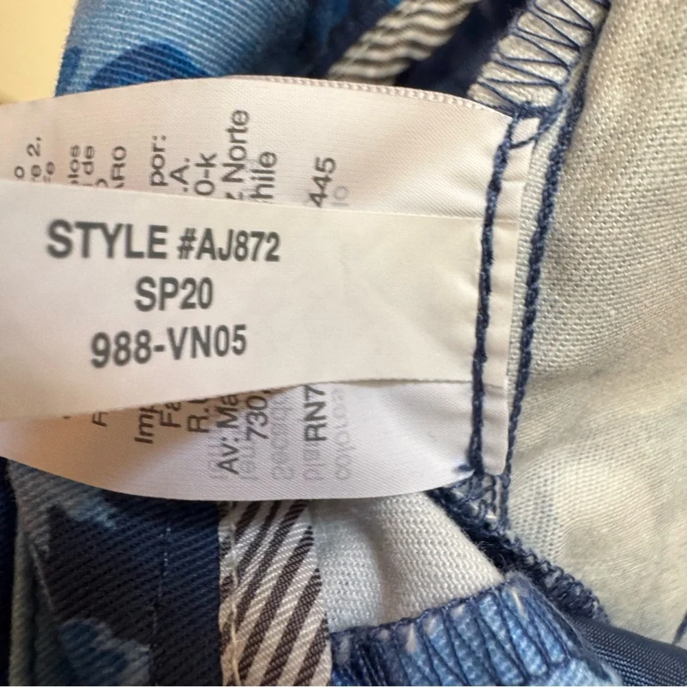 J. CREW 6 TALL Remi Blue Floral Re-Imagined Watercolor Pants Womens size 6T